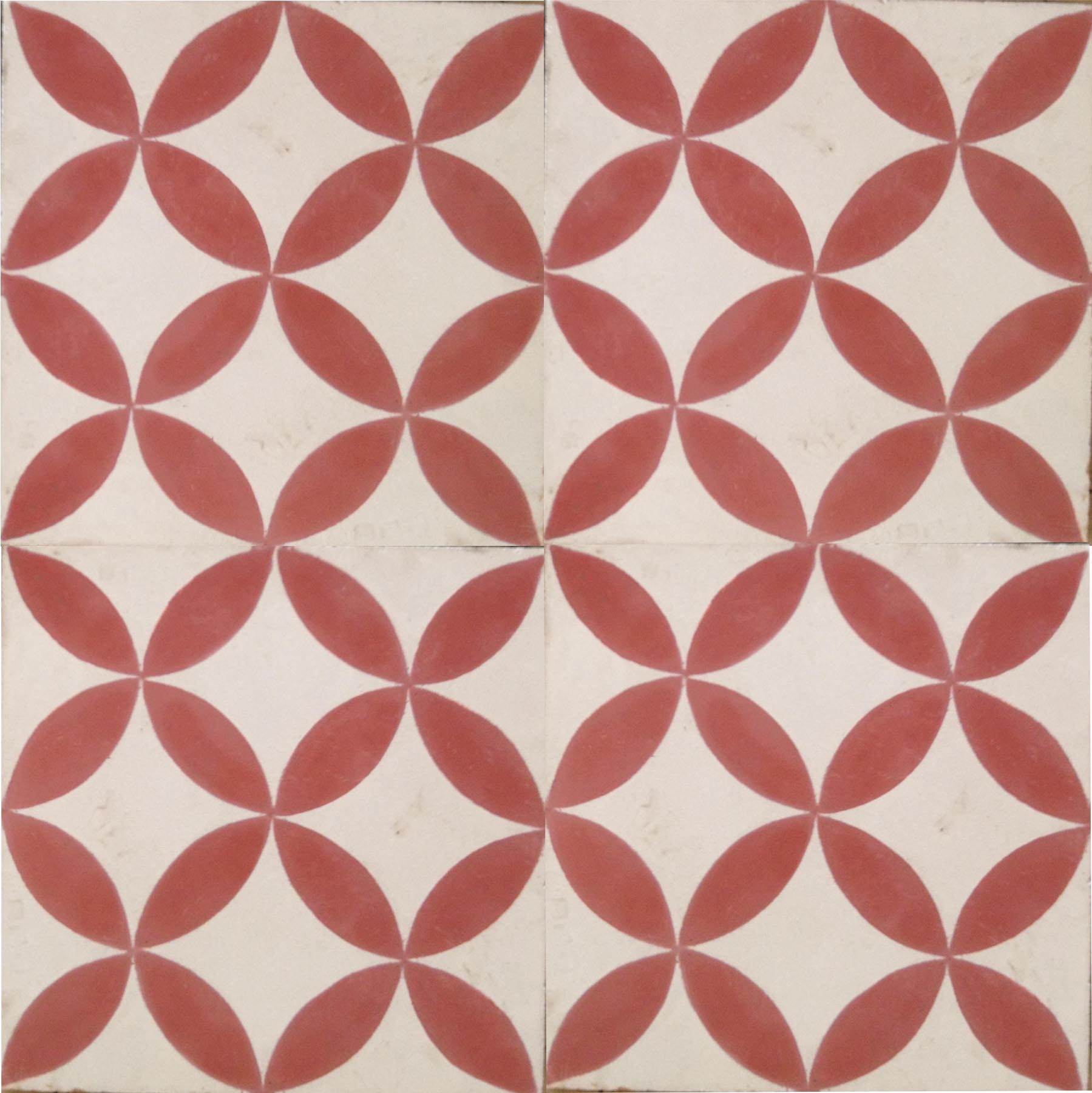 Petals Red Cement Tile
